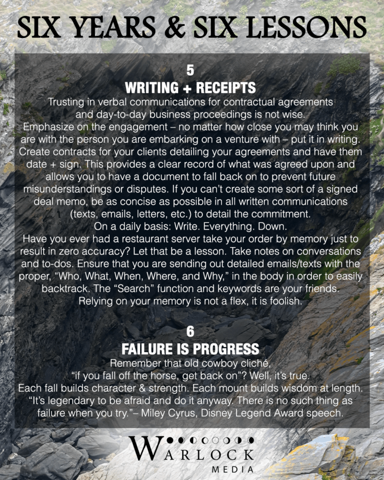 Writing and Receipts + Failure is Progress - Warlock Media Lessons