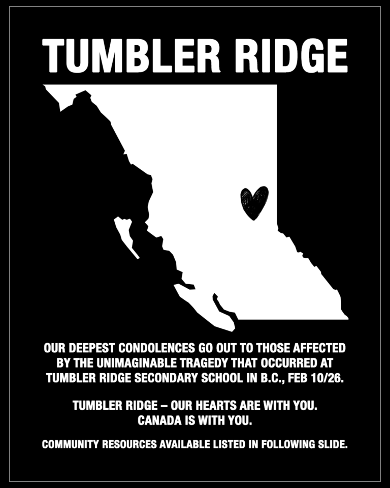 Condolences extended by Warlock Media following Tumbler Ridge BC school shooting on Feb 11, 2026